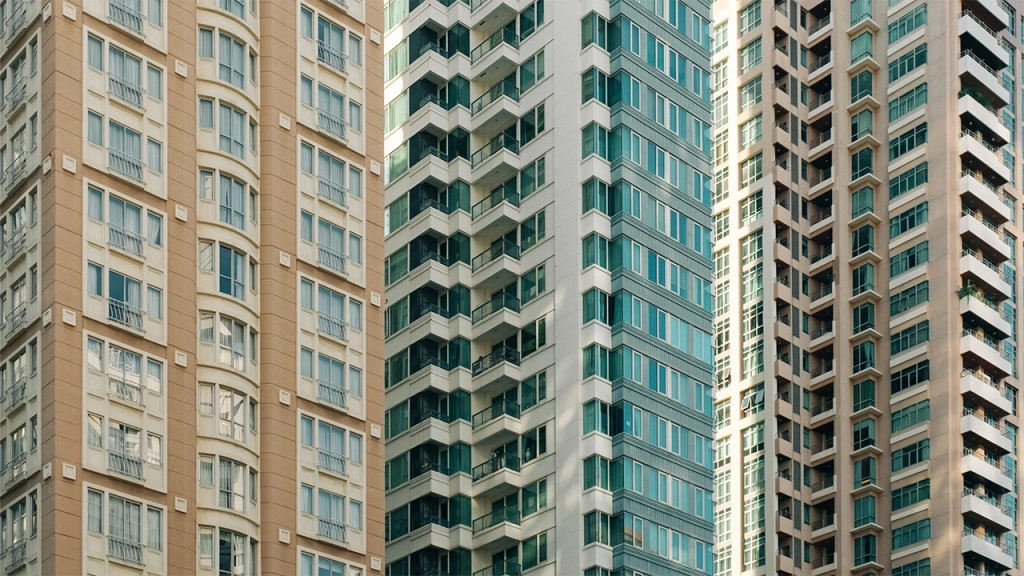 An image of condos and apartment buildings taking up the entire space of the image.