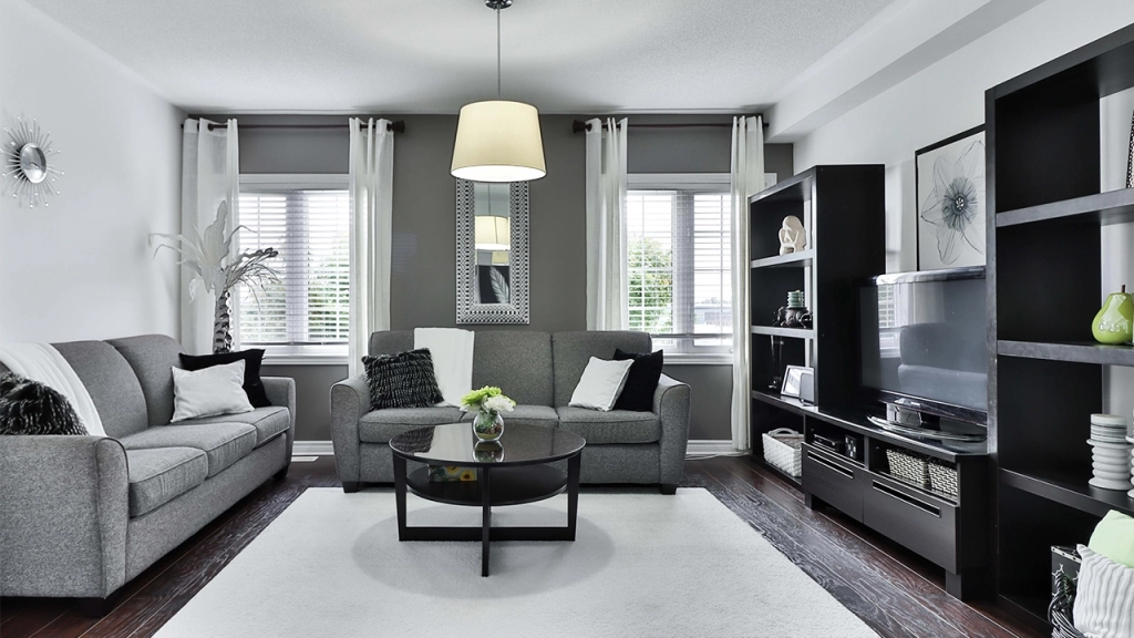 Interior image of a living room of a house for sale.