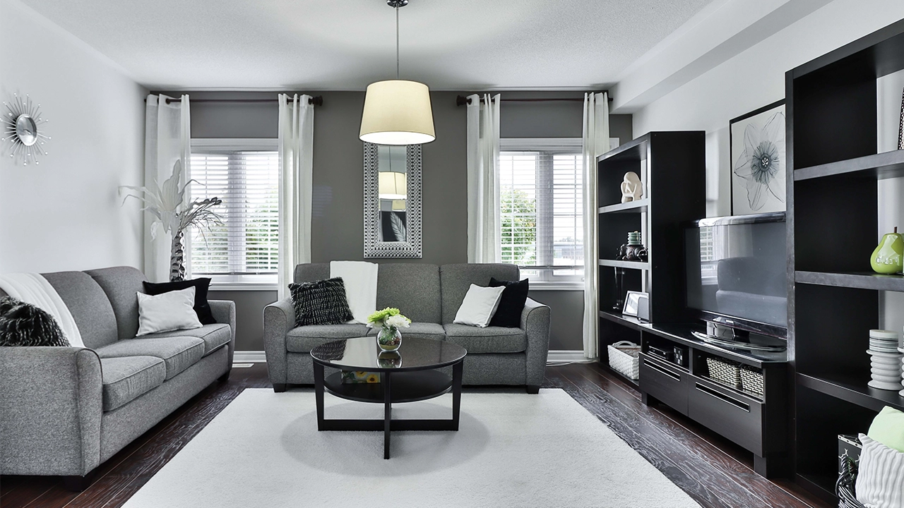 Interior image of a living room of a house for sale.