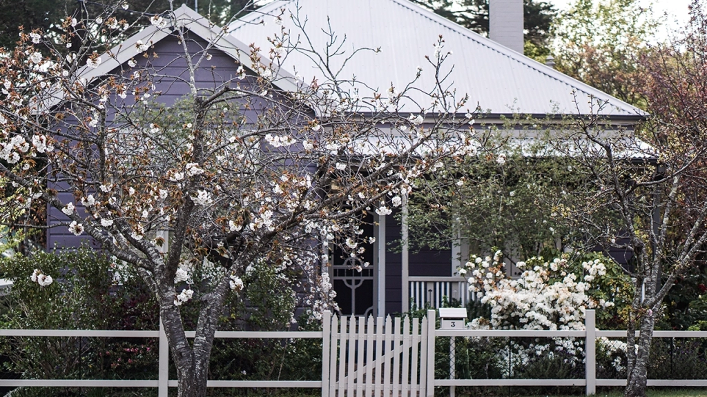 An image of the front of a home during spring.
