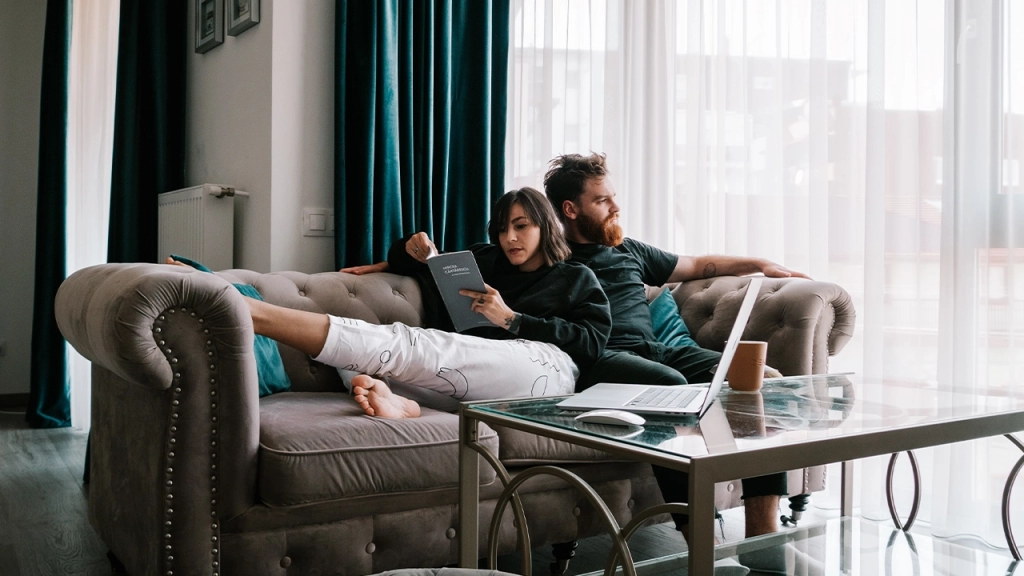 An image of a young couple who are tenants.