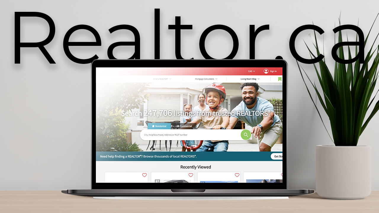 An Image mock up of Realtor.ca - a website to list rental properties for lease.