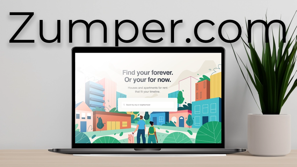 A website mock up of Zumper.com - a website for rental listings.