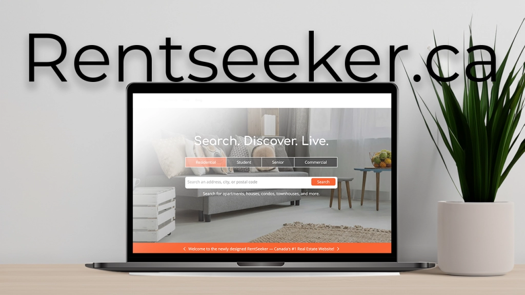 A website mock up of rentseeker.ca - a great website for hosting rental property listings.