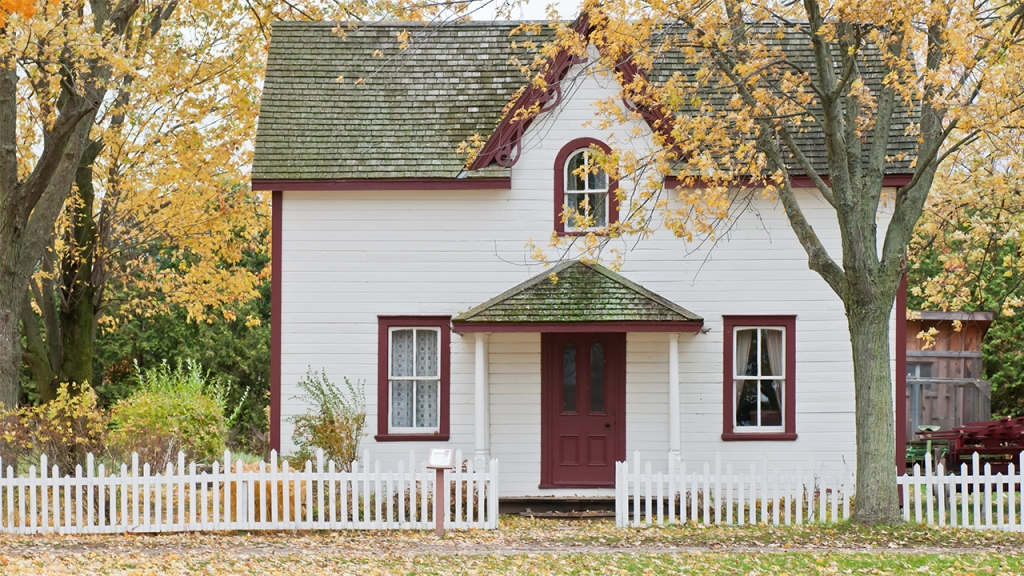 Exterior image of a home being sold in October.