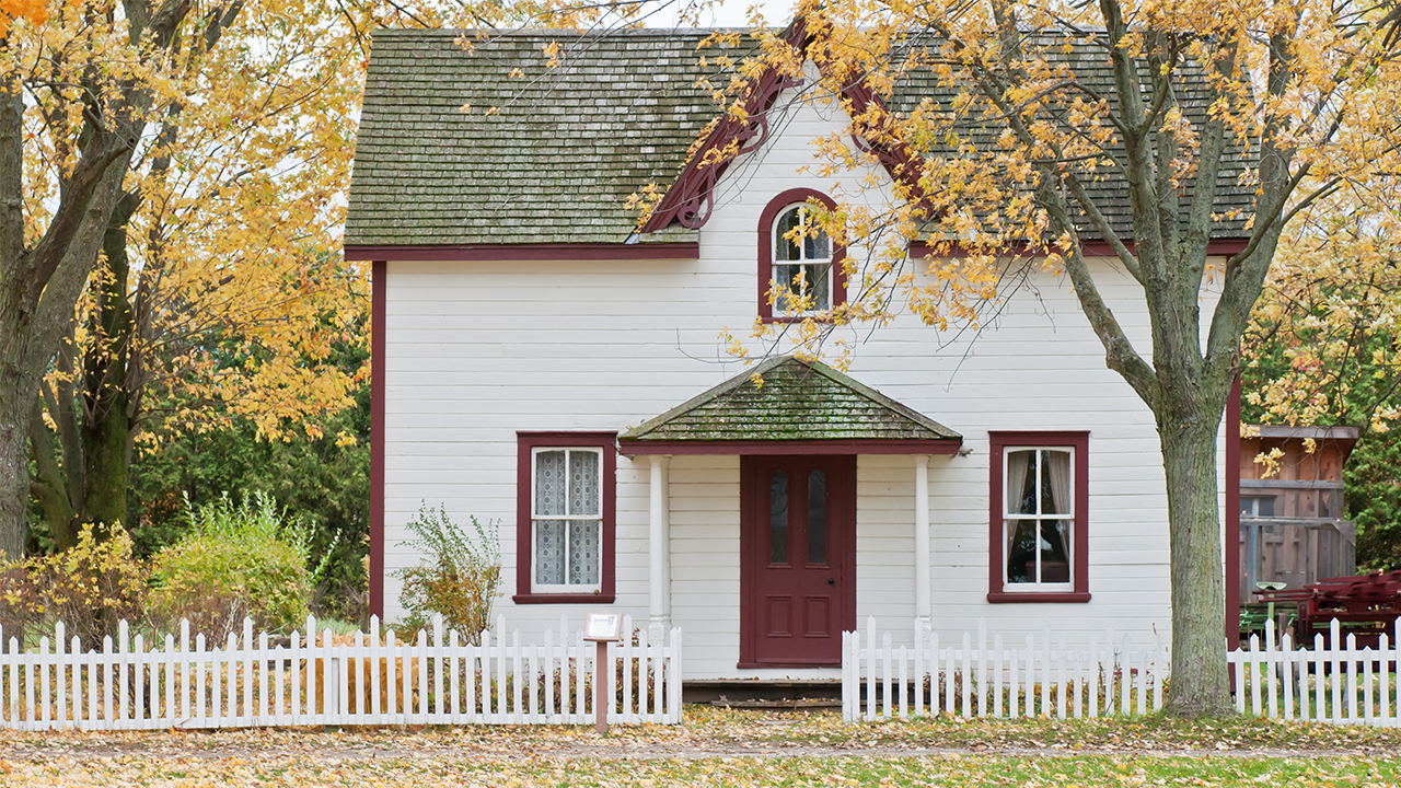 Exterior image of a home being sold in October.