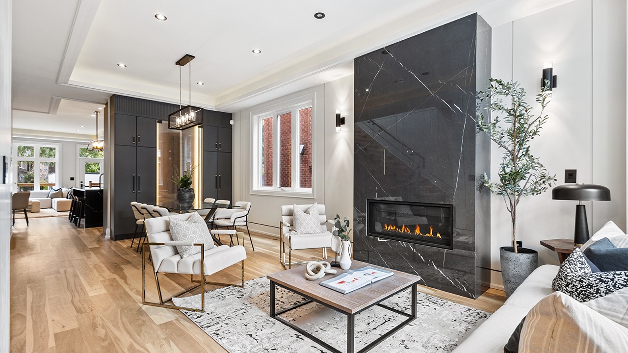 Interior living room of a luxury home. Professional real estate photography taken by Terracon Media