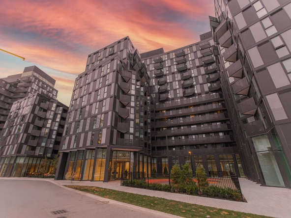 Exterior image of 30 Tretti Way located in Clanton Park of Toronto, Ontario, Canada.