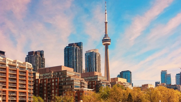 Investing in Toronto Real Estate - an image of the CN Tower from Harbourfront.