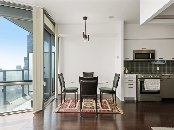 Dining room at 832 Bay Street unit 4807 located in Toronto, Ontario, Canada.