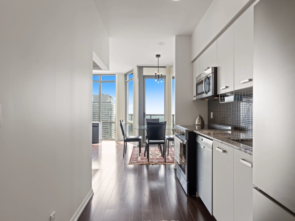 Front entrance hallway at 832 Bay Street unit 4807 located in Toronto, Ontario, Canada.