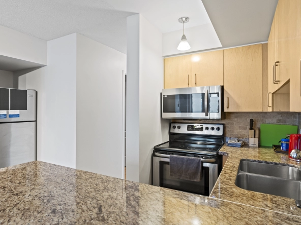 Kitchen of 96 Strachan Avenue located in the neighbourhood of Liberty Village in Toronto, Ontario currently listed for lease by Liberty Village real estate agent Marco Pedri.