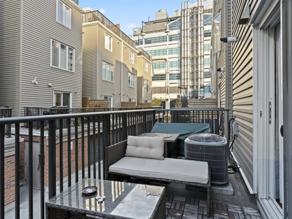 Balcony of 96 Strachan Avenue located in the neighbourhood of Liberty Village in Toronto, Ontario currently listed for lease by Liberty Village real estate agent Marco Pedri.