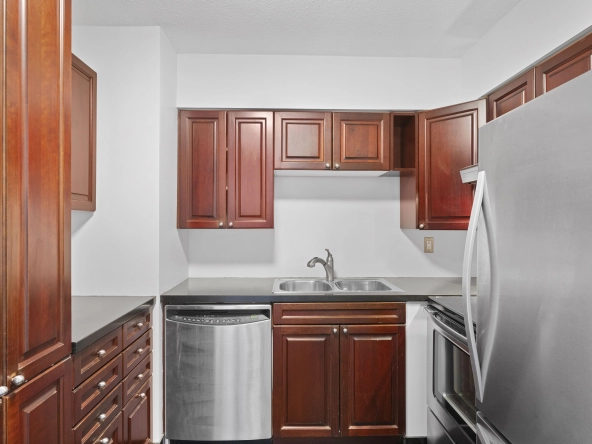 Kitchen located at 250 Queens Quay West unit 1208 - a Toronto condo for rent by real estate broker and Toronto rental agent Marco Pedri.