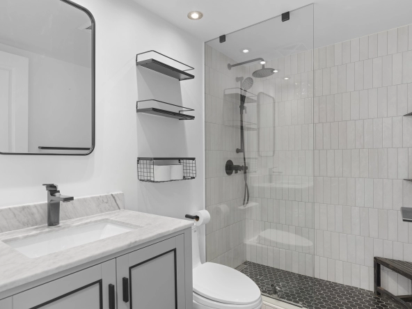 Bathroom located at 250 Queens Quay West unit 1208 - a Toronto condo for rent by real estate broker and Toronto rental agent Marco Pedri.