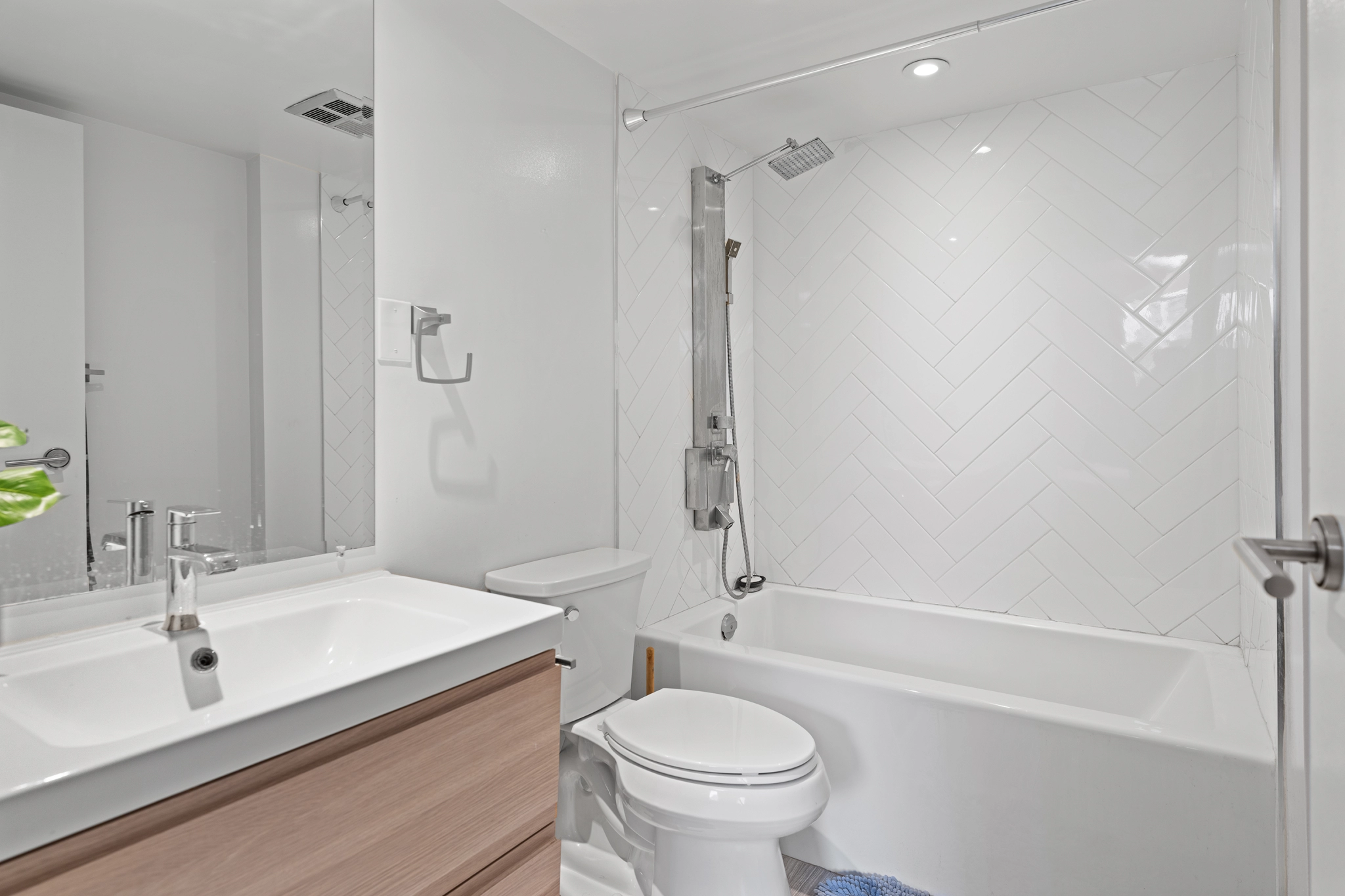 Ensuite bathroom of 77 Maitland Place unit 525 located in Toronto, Ontario, Canada - a condo currently for lease by Toronto rental agent Marco Pedri.
