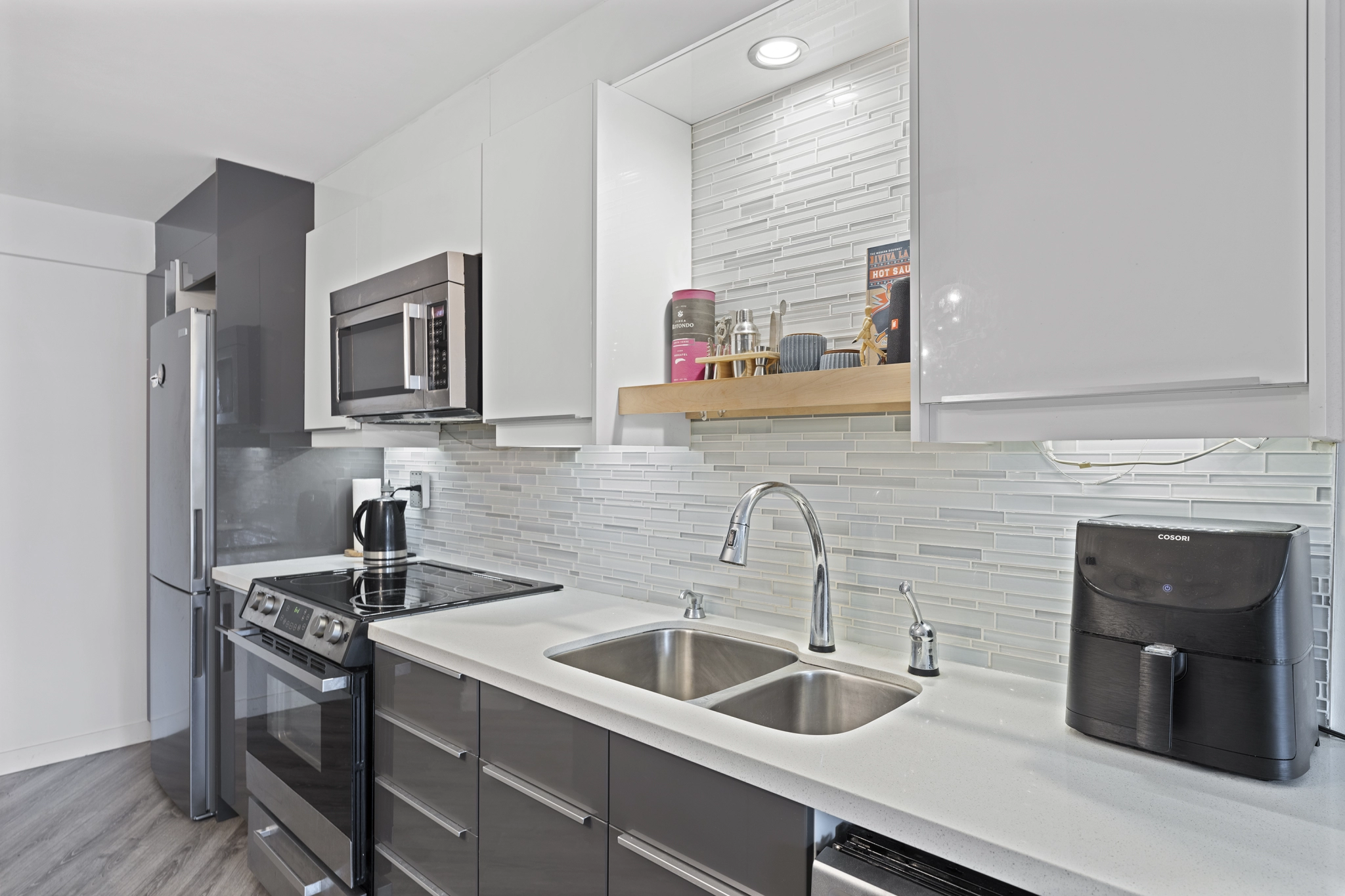 Kitchen of 77 Maitland Place unit 525 located in Toronto, Ontario, Canada - a condo currently for lease by Toronto rental agent Marco Pedri.