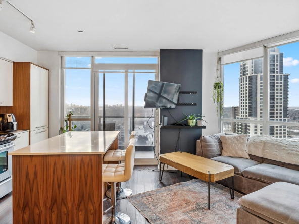 Living room of 5 Valhalla Inn Road unit 1710. A condo listed for rent in Etobicoke by Etobicoke real estate agent Marco Pedri - Broker with Shoreline Realty.