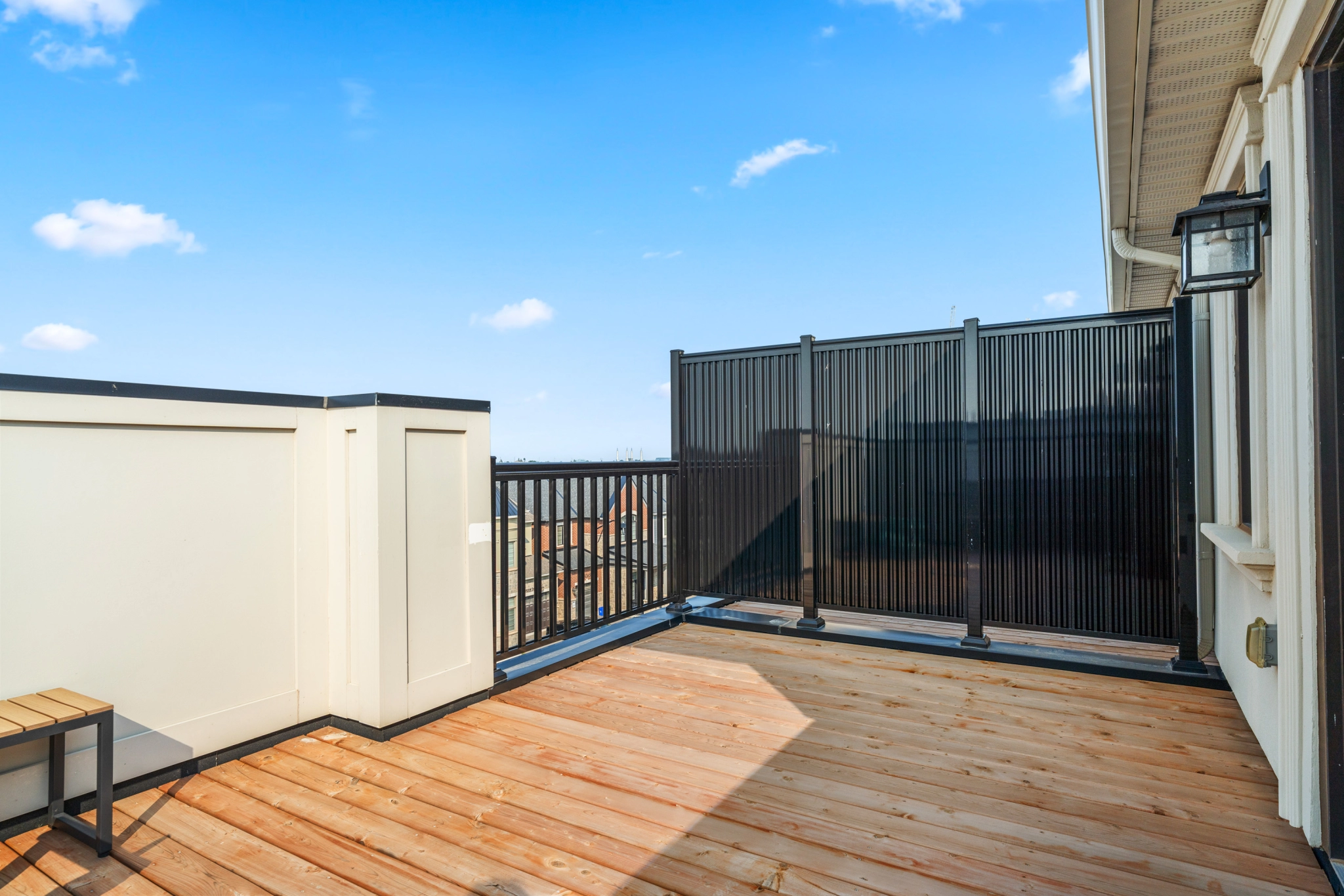 Rooftop terrace located at 3104 William Cutmore Boulevard in Oakville, Ontario listed for lease by Oakville rental agent Marco Pedri.