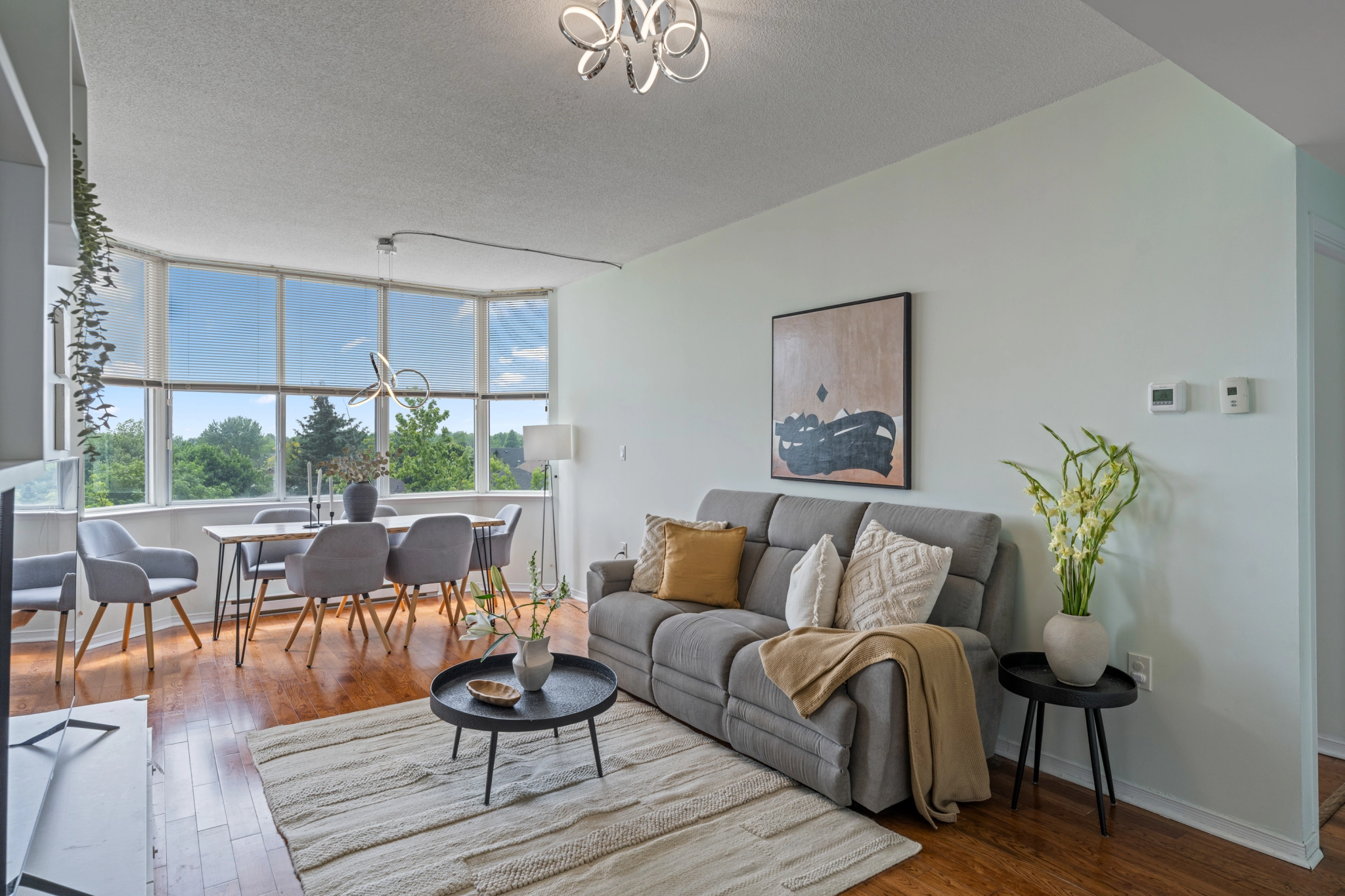 Interior living room of a owned condo home.